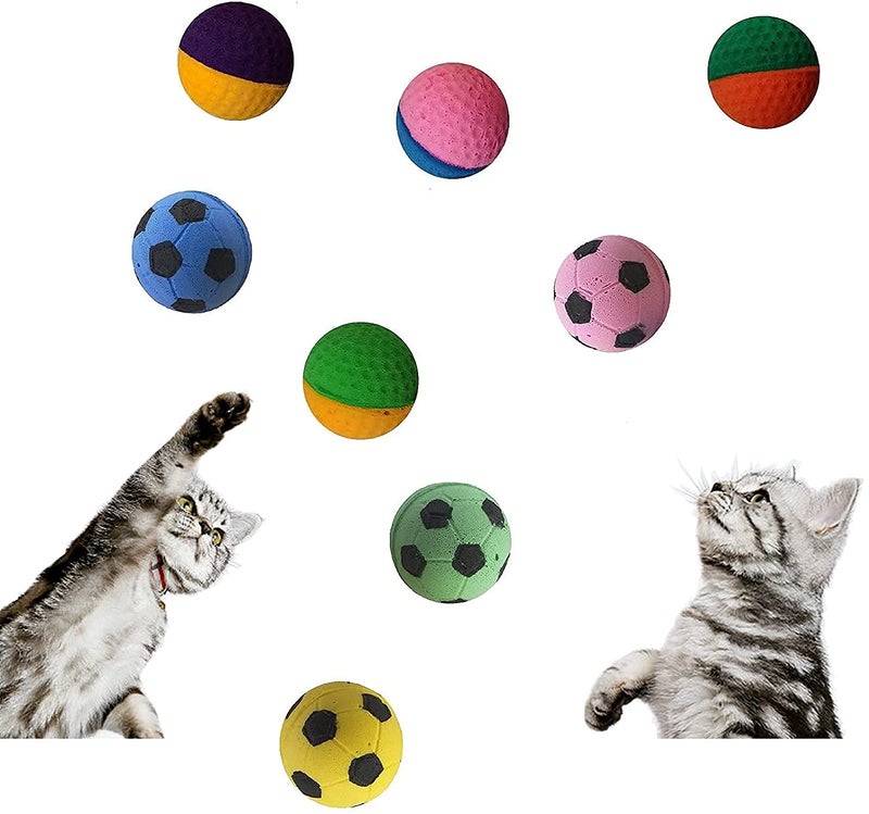 SHUYUE 24 Pack Foam Soccer Balls Cat Toys For Indoor Cats (24Pcs Mixed sponge ball) - Image 3